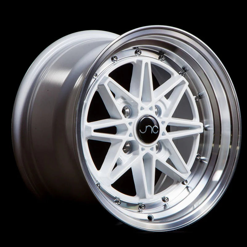 JNC JNC002 White Wheel With Machined Lip - 15x8 / 4x100 / +25