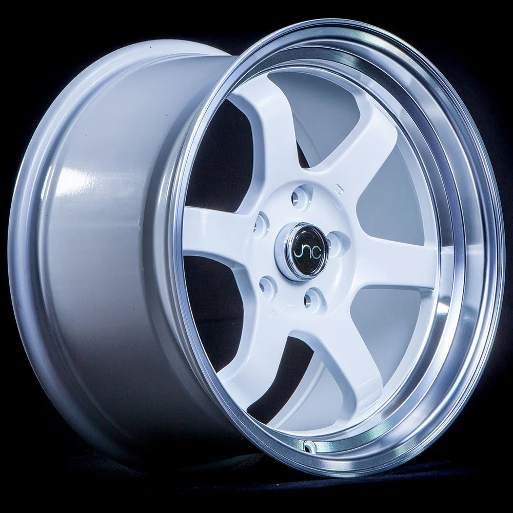 JNC JNC013 White Wheel With Machined Lip - 15x8 / 4x100 / +20