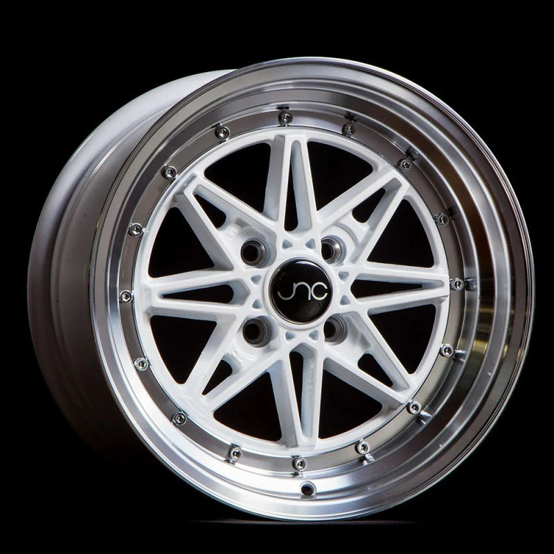 JNC JNC002 White Wheel With Machined Lip - 15x8 / 4x100 / +25