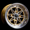 JNC JNC002 Gold Wheel With Machined Face - 15x8 / 4x100 / +25