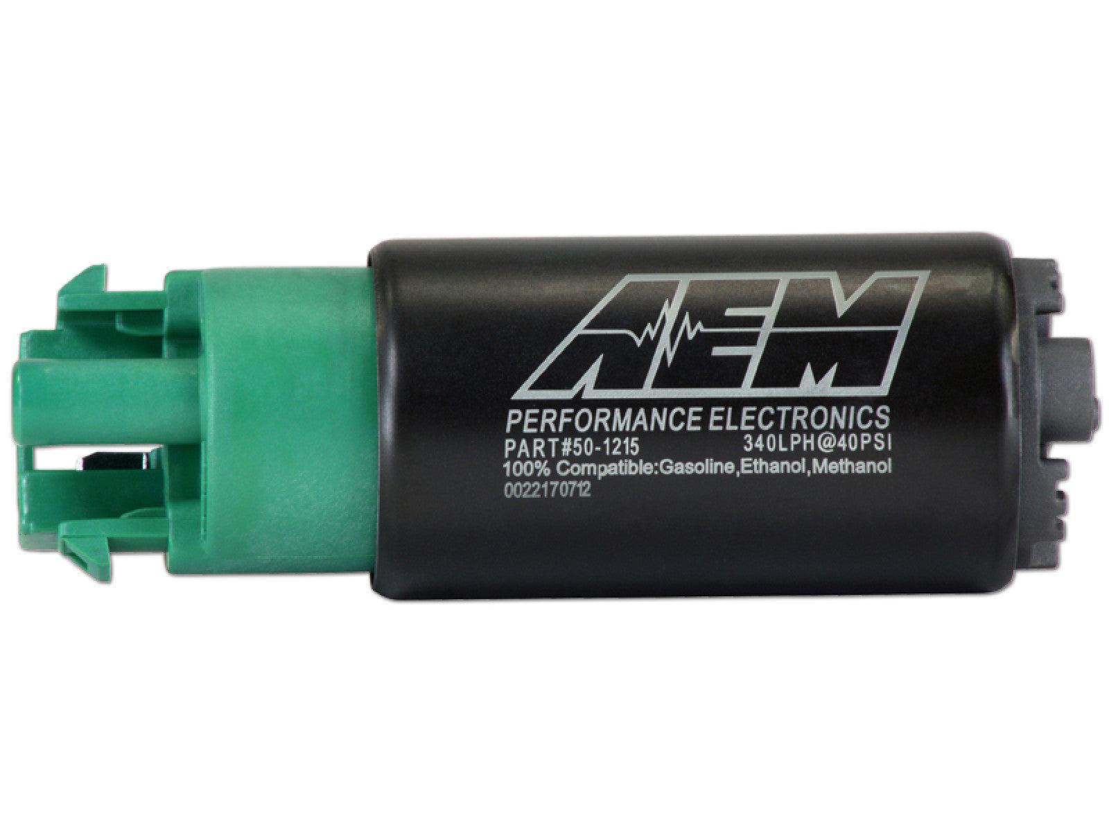 AEM 340LPH High Flow In Tank Fuel Pump - Offset Inlet Hooked Body (E85 Compatible)