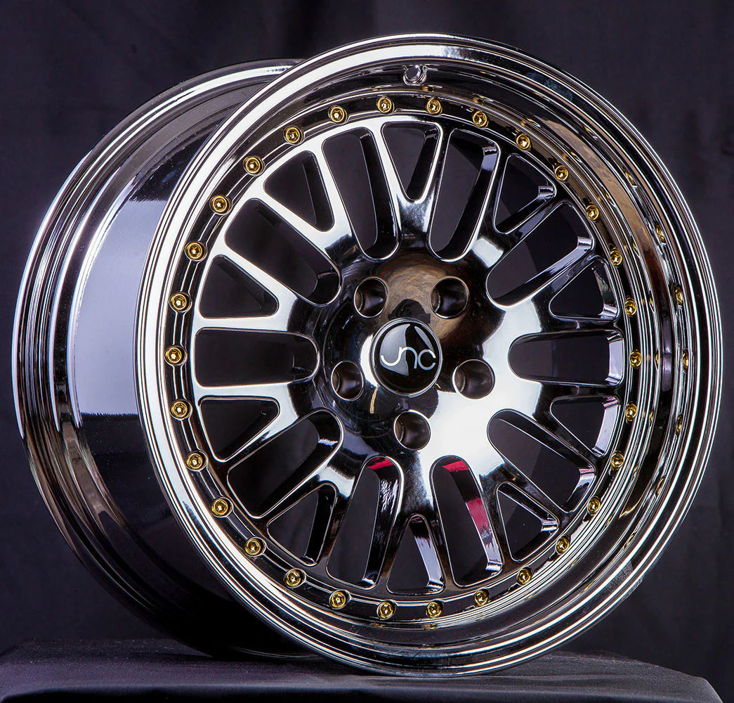 JNC JNC001 Platinum Wheel With Gold Rivets