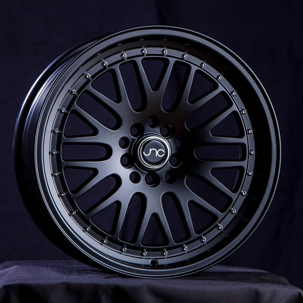 JNC JNC001 Matte Black Wheel With Silver RIvets